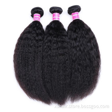 Kinky straight yaki human curly hair indian weave bundles 12a raw wave hair bundles human hair vendor
